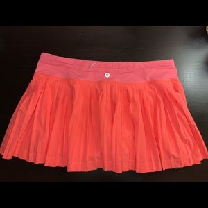 Lululemon Pink/coral Pleated Tennis Skirt